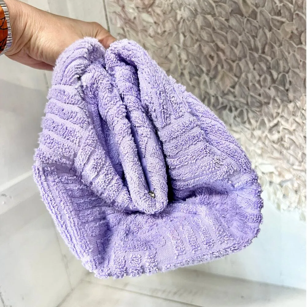 Bottega Veneta Towel Effect Ruched Purse Clutch Handbag Lilac - Image 15