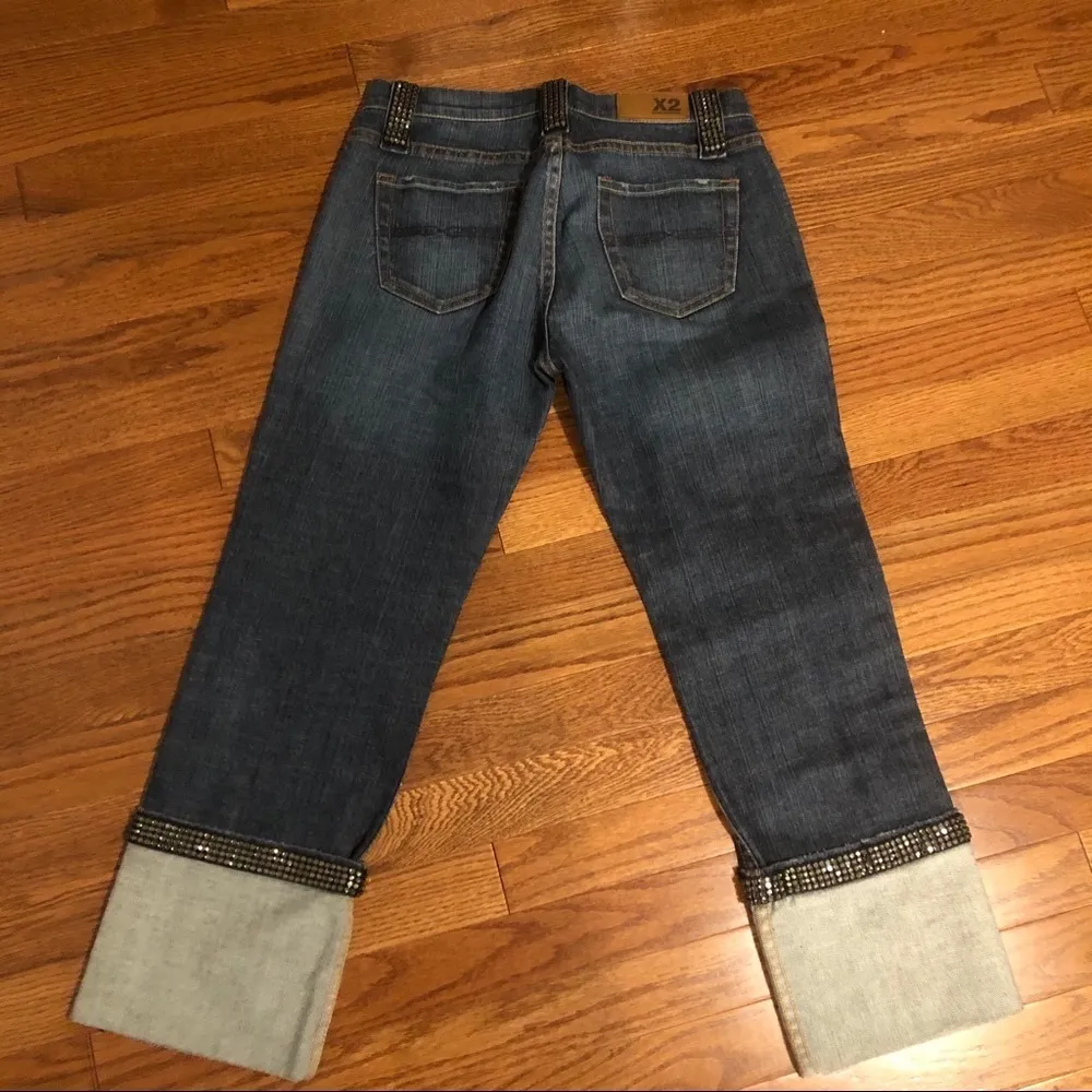 2X Denim Laboratory boot cut bling cuffed Jeans size 2 - Image 2