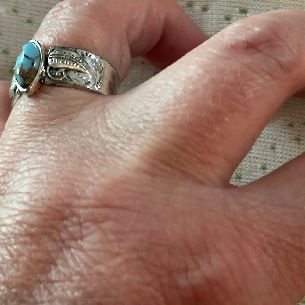 Turquoise Feather Ring NWT Blue - Image 3