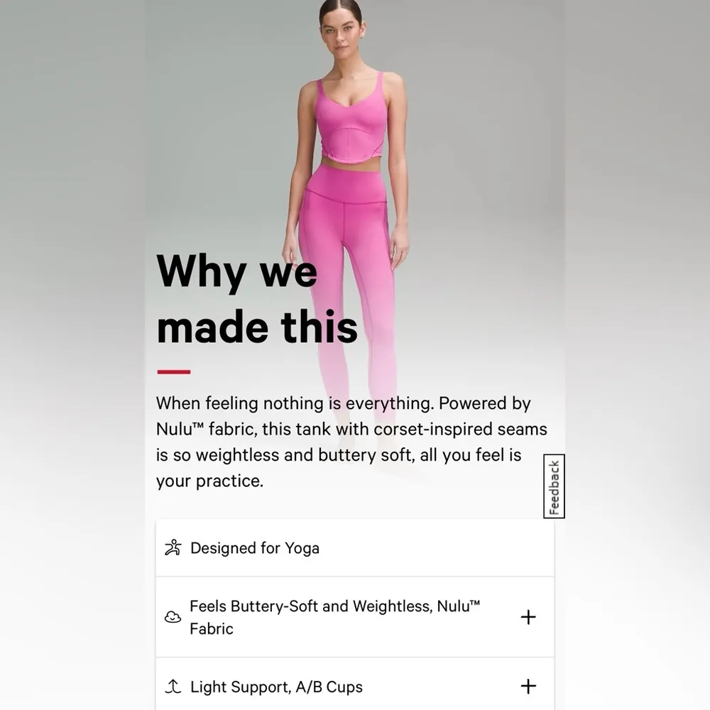 Lululemon  NEW Align Corset Tank Top Light Support A/B cup Maroon Pink Size 2 - Image 5