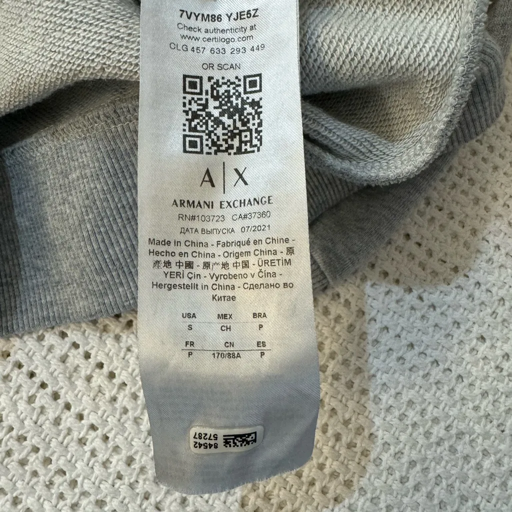 Armani Exchange Women’s Heather Gray Crew Neck Sweater — Size S - Image 8