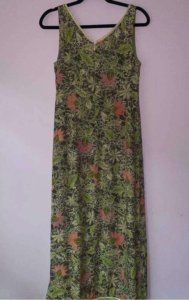 Sigrid Olsen Sport Sundress 6 Midi Boho Floral Print V Neck Dress - Image 9