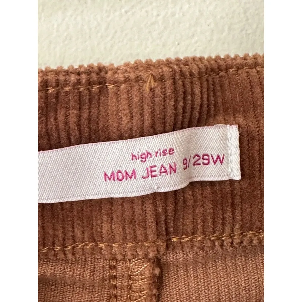 So Couduroy Orange Rust Pants High Rise Mom Jeans Belted at Waist - Image 6
