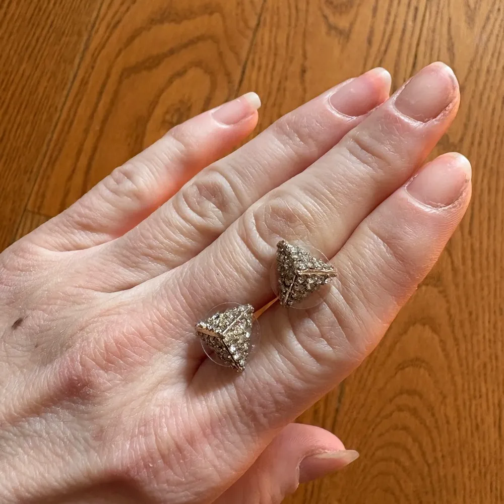 Park Lane "CLEO" Rhinestone Pyramids Shaped Earrings - Image 4