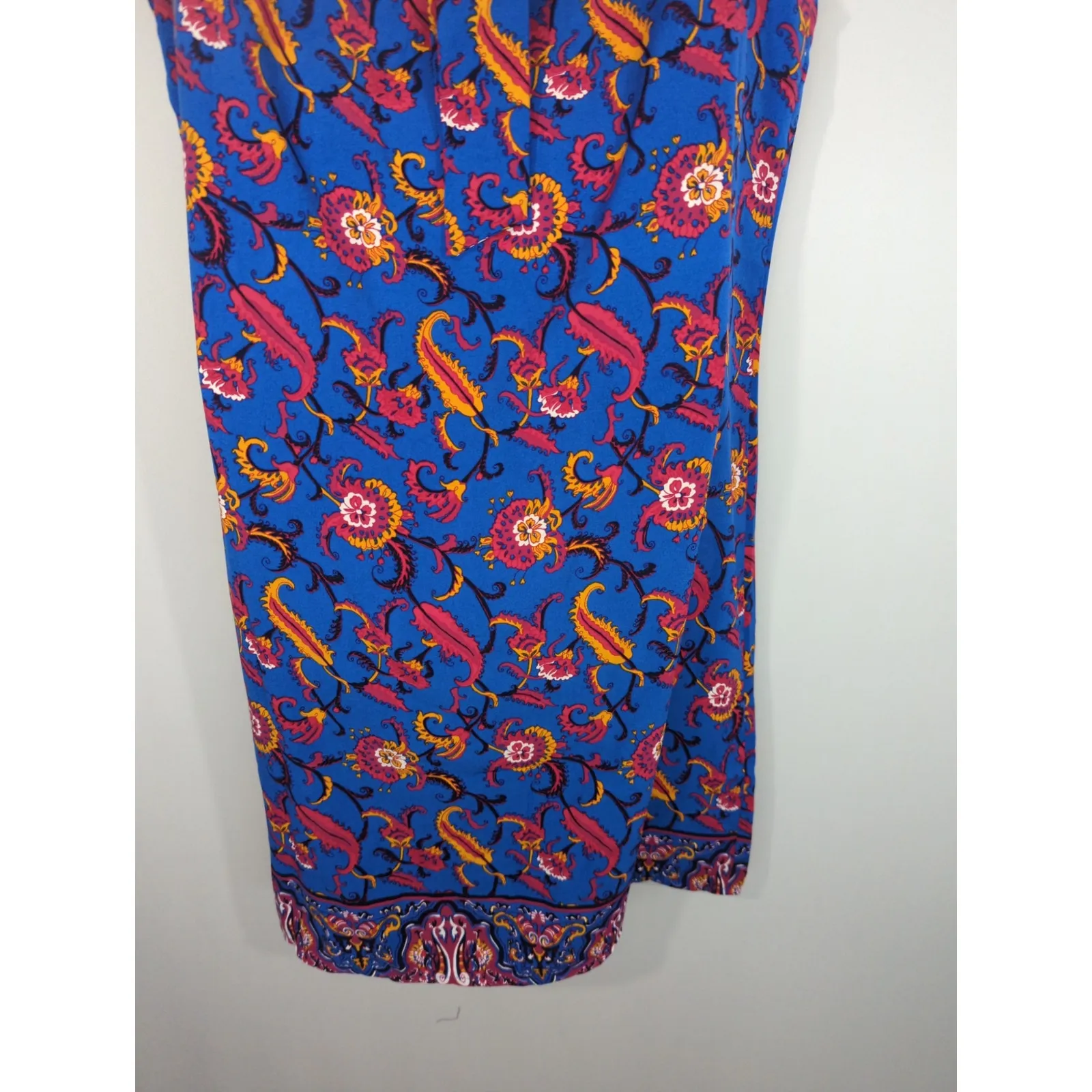 Ann Taylor Blue Floral Paisley Sleeveless Shift Midi Bohemian Dress Medium NWT - Image 7