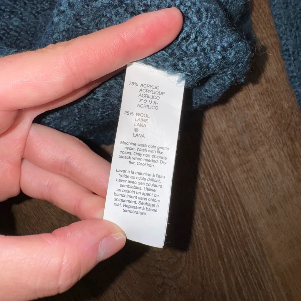 GAP Women's Sweater in Dark Green/Teal - Image 5