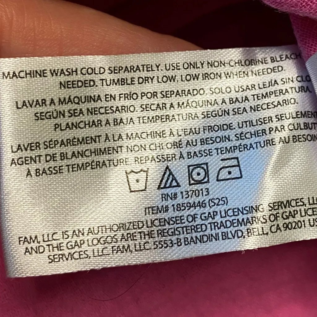 GAP Pink Cotton Gauze Button Down Long Sleeve Shirt - Image 12