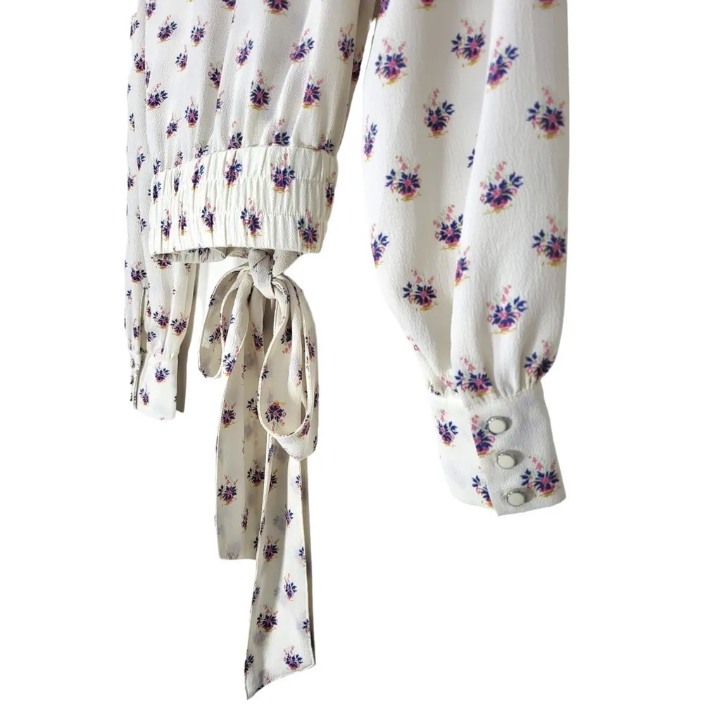 Baum Und Pferdgarten Morae Floral Tie Hem Blouse in Fannik Flower Cream Pink - Image 11