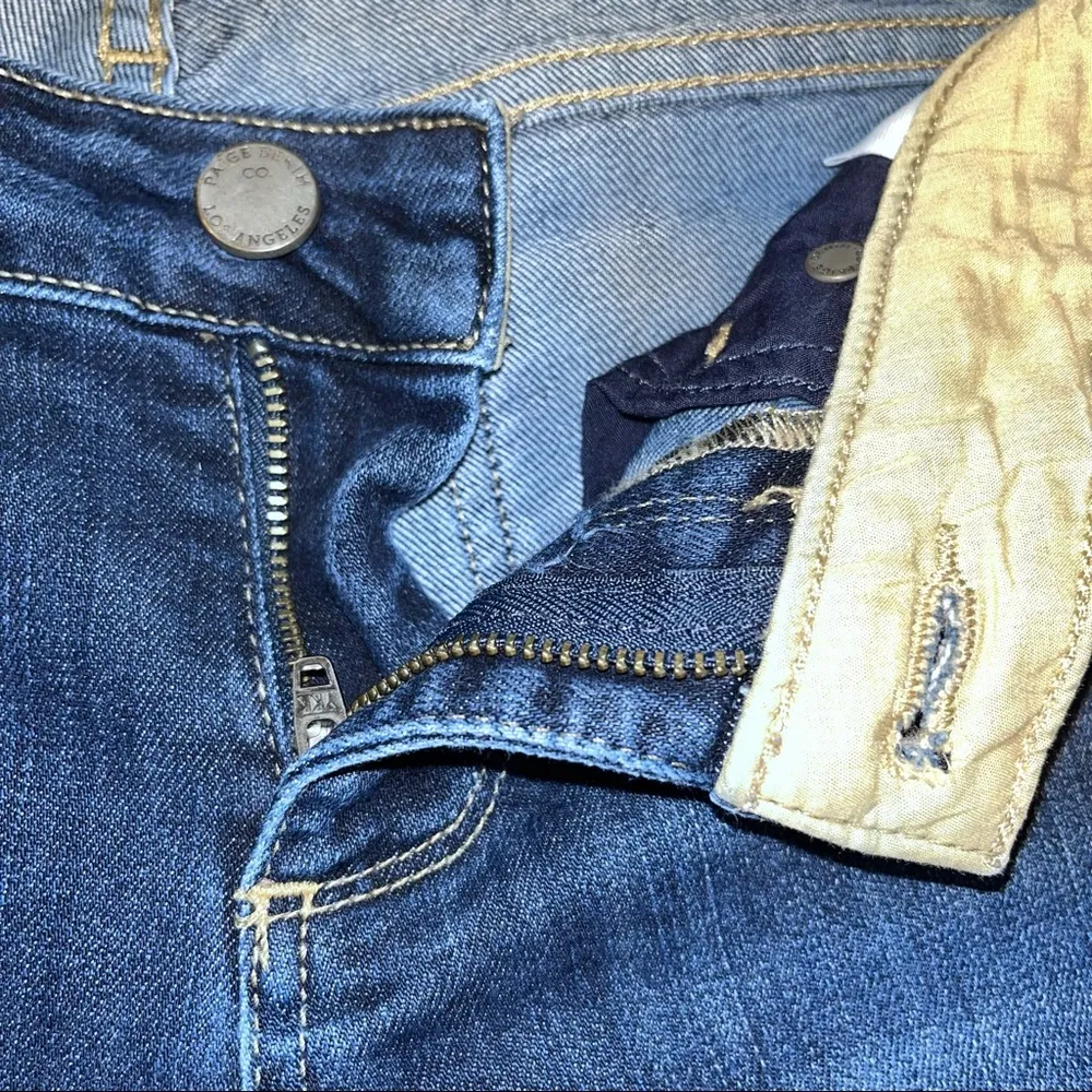 PAIGE Skyline Ankle Peg Low Rise Blue Denim Jeans 25 Dark Wash Non-Distressed - Image 4