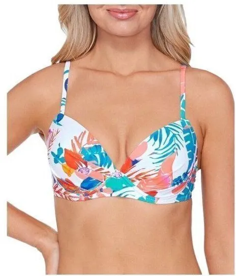 Raisins Juniors' Printedā Moonshadow Underwire Bikini Top - Riviera Maya Multi L - Image 1