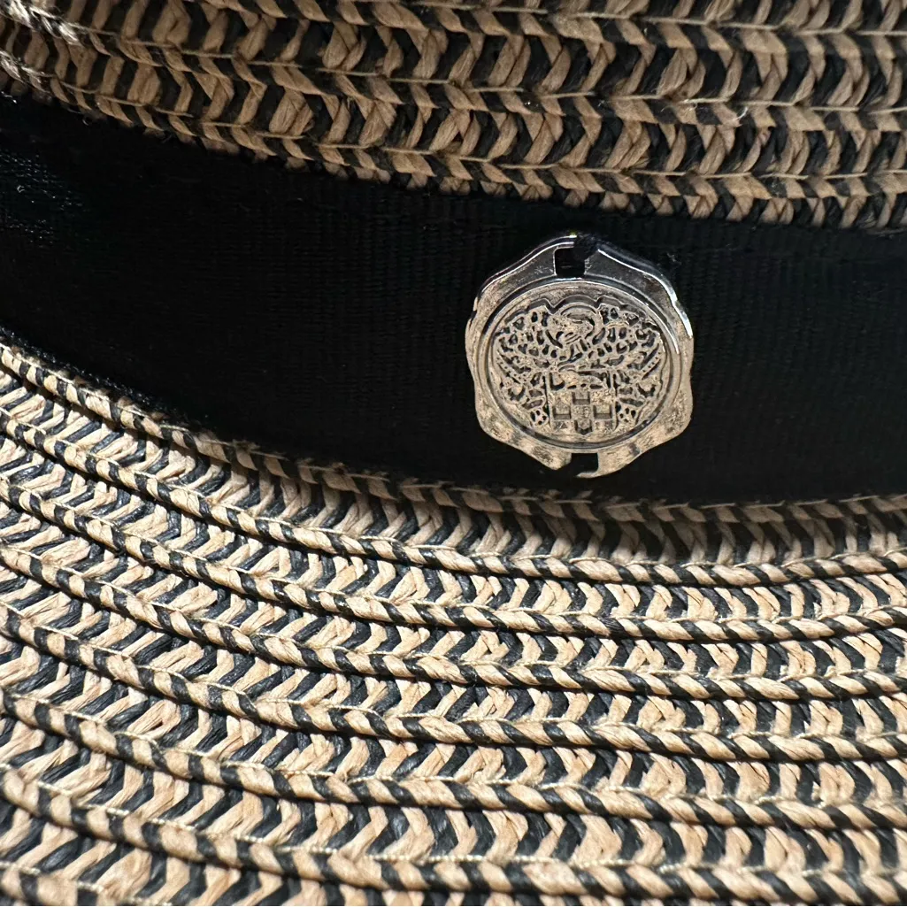 Vince Camuto Tan Fedora with Black Trim - Image 2