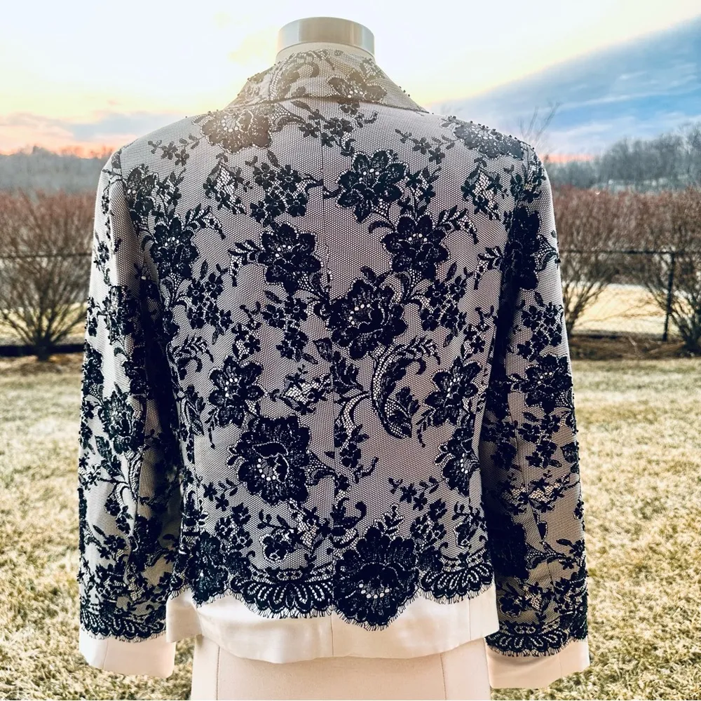 VICTOR COSTA Occasion Jacket button down 100% Silk Black Size XS - Image 8