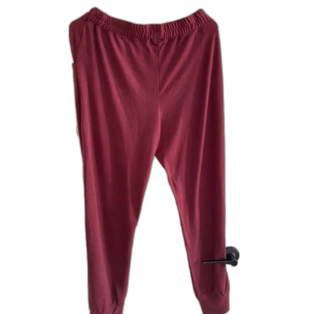 BKE  Buckle high waisted joggers NWT MEDIUM RED - Image 2