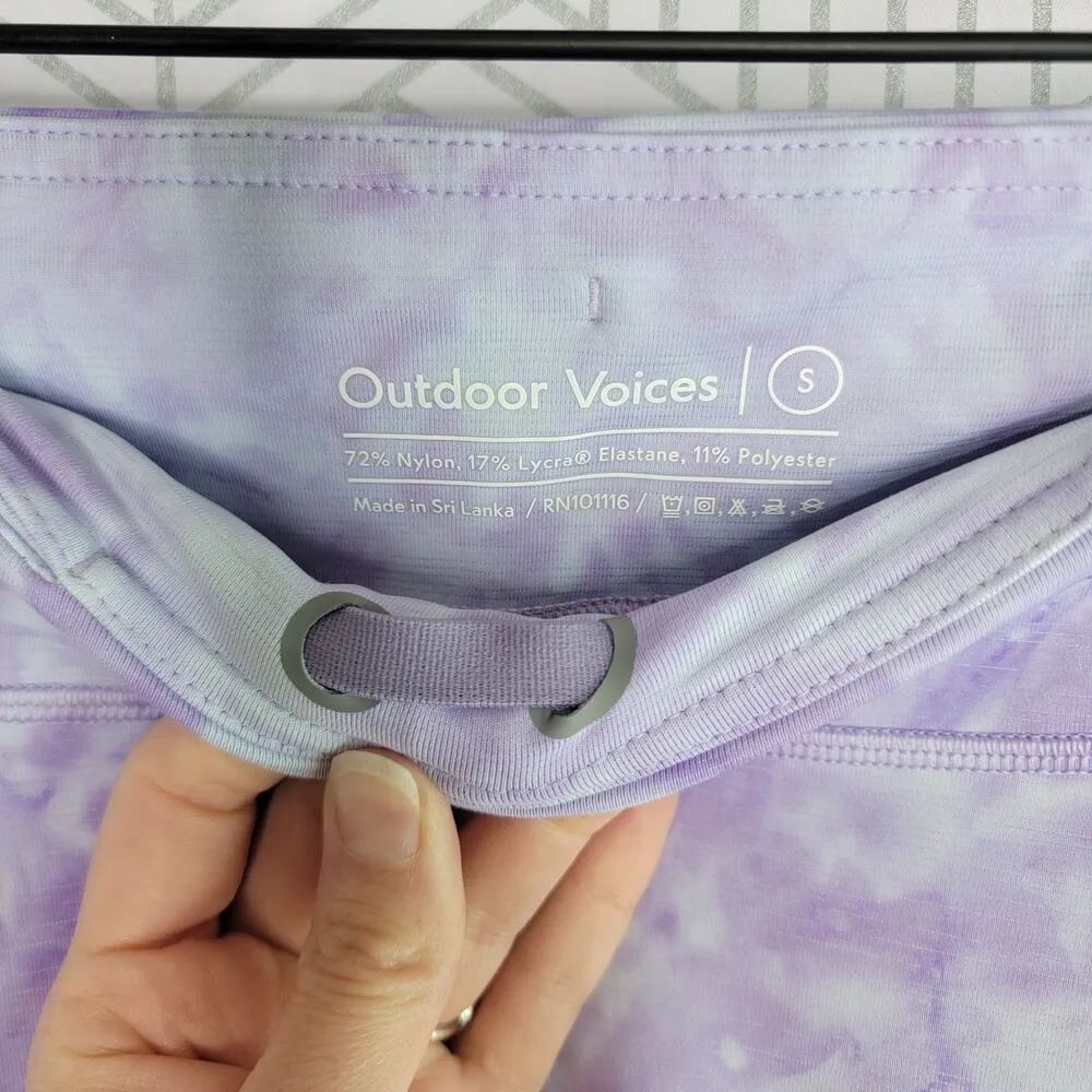 Outdoor Voices Move Free Purple Tie Dyed Cropped Leggings Sz Small - Image 7