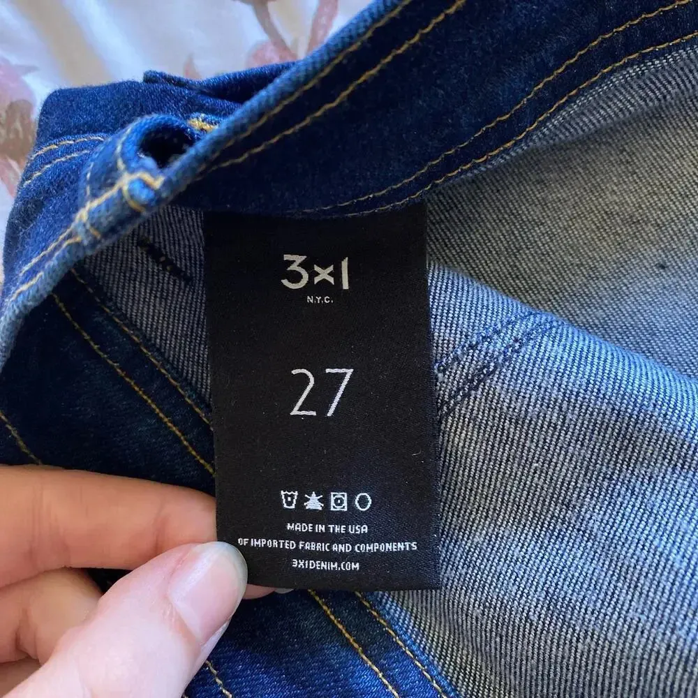 3x1 Scarlett Cropped Slim High Rise Dillon Women's Jeans Size 27 Dark Wash - Image 9