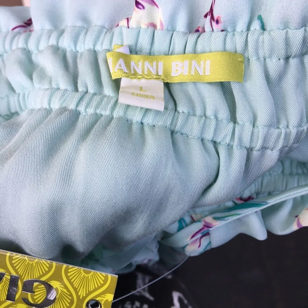 Gianni Bini Mint & Violet Dainty Floral Mini Dress Size Large - Image 5