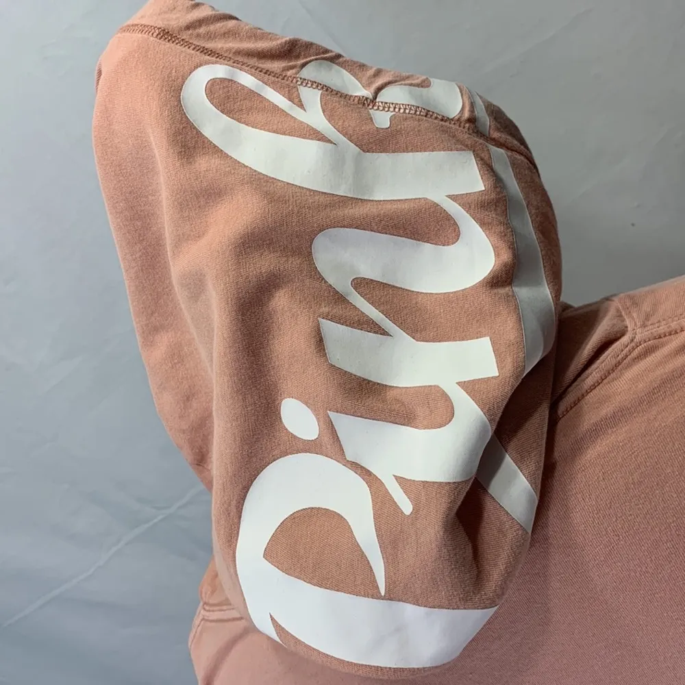 PINK Victoria’s Secret Pinkish Orange Long Sleeve Hoodie Size Small - Image 7
