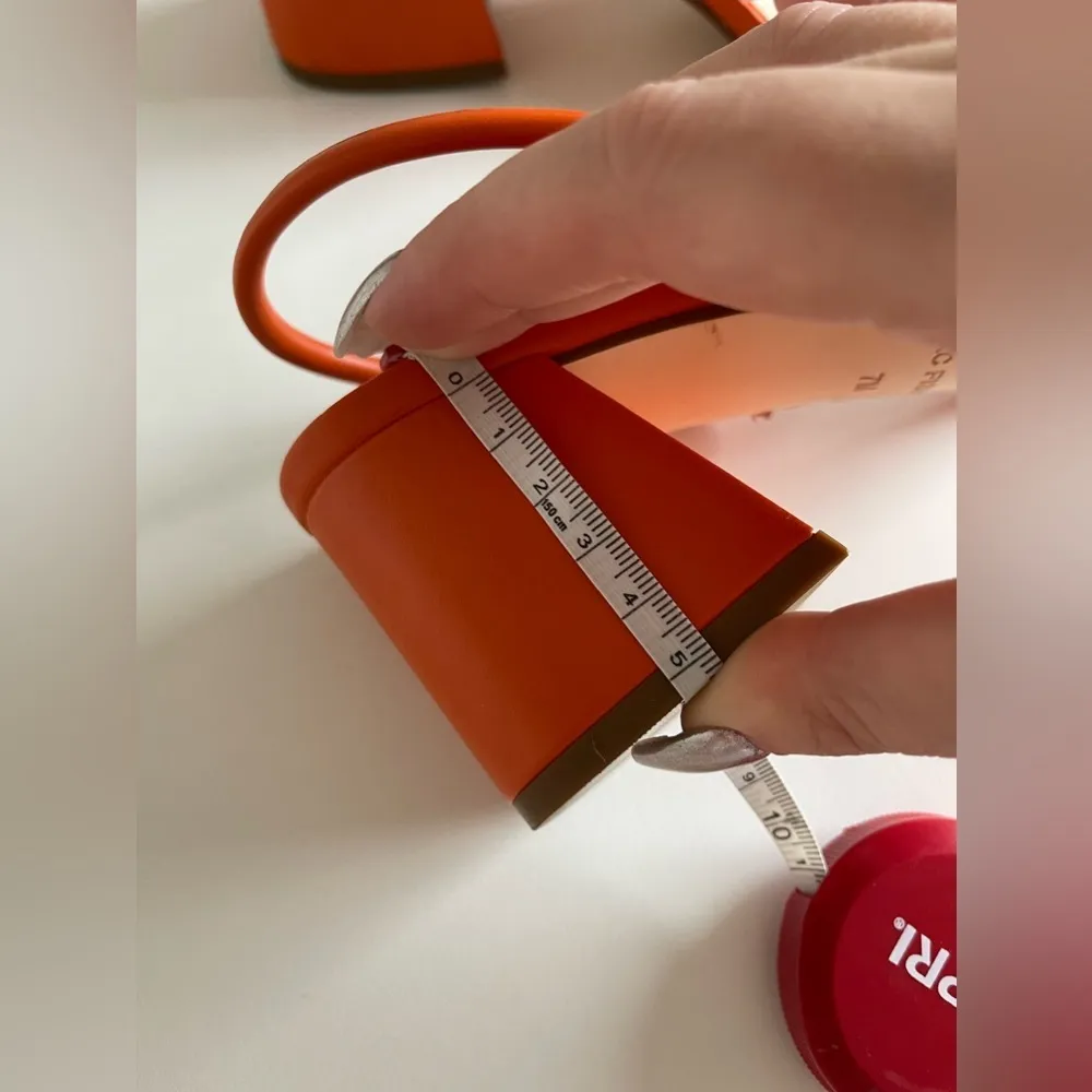 Womens Orange Padded Goring Galvin Square
Toe Block Heel - Image 5