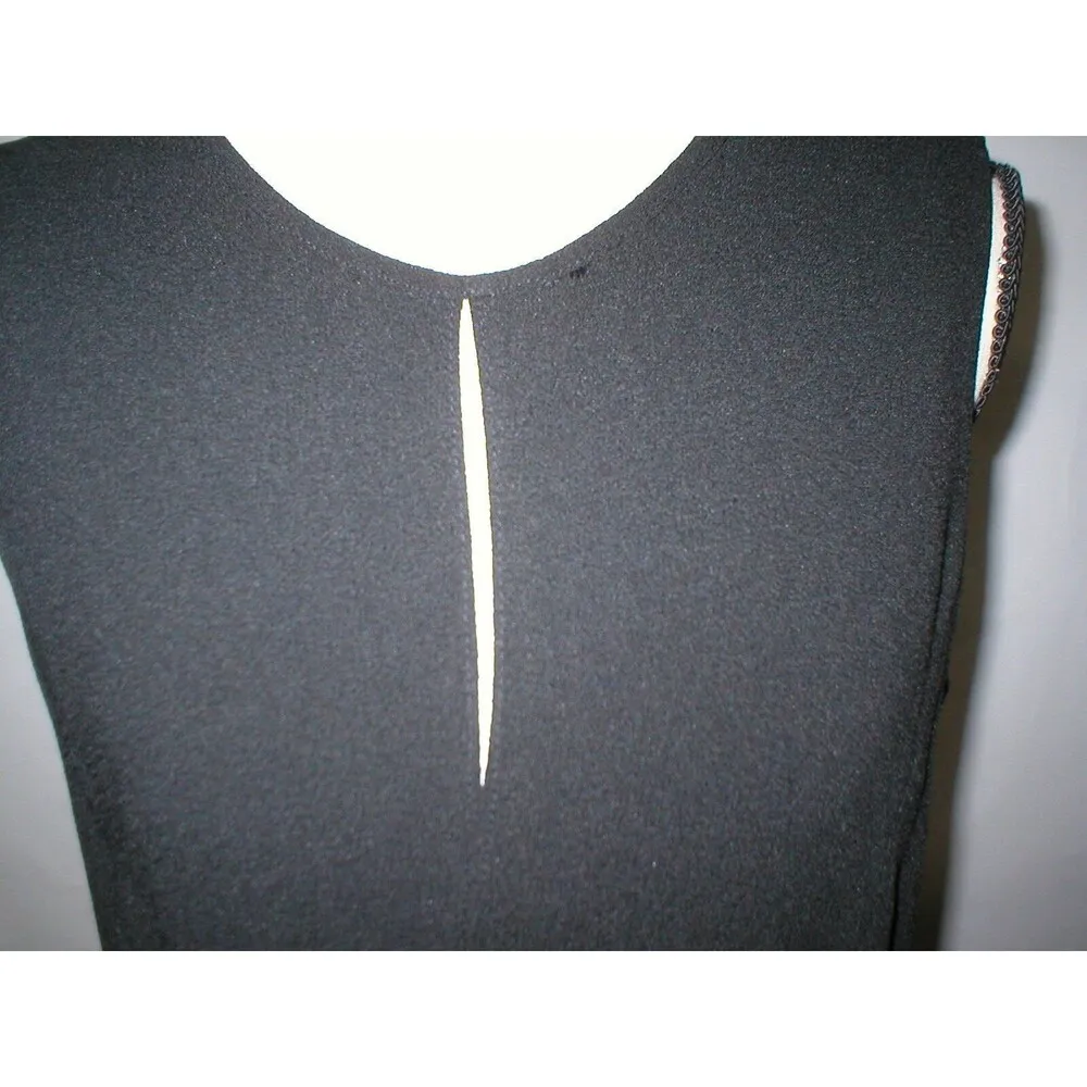 New Womens NWT $269 Taylor Dress 12 Black White Textured Skater Swing Office Wor - Image 4