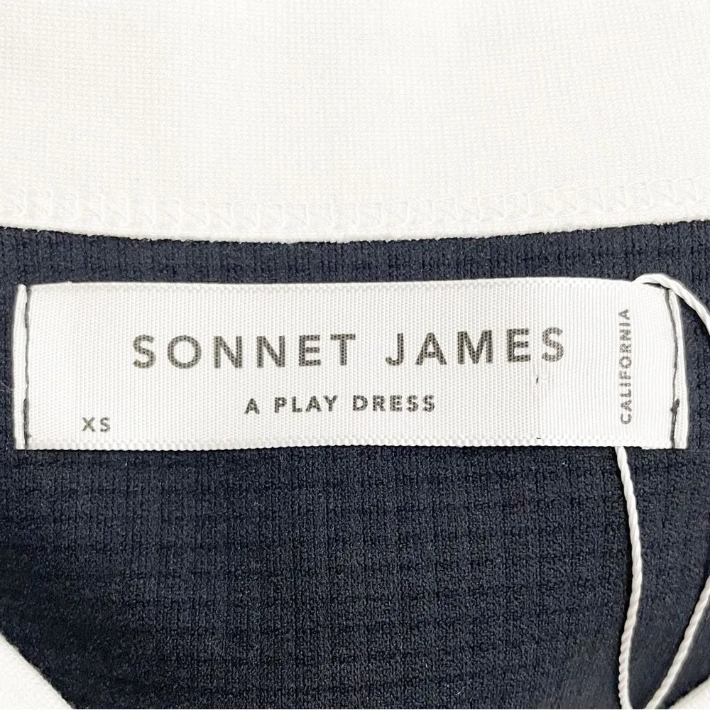NEW Sonnet James Lou Dress Black & White Textured Waffle Knit Play Dress Size XS - Image 9