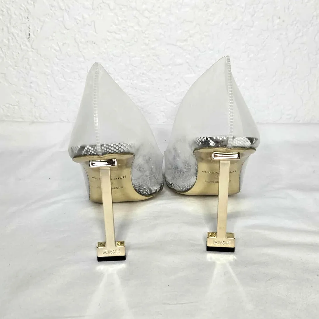 Jessica Rich Women's So Fancy Tall Sandal Pump in Snake Size 10 (40) Gold - Image 3