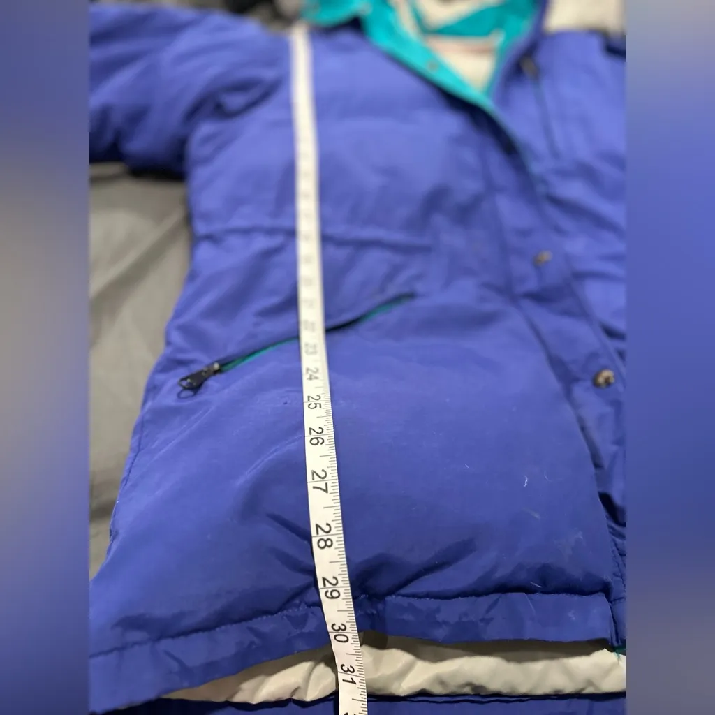 VTG 80s LL Bean Womens Down Filled Puffer Jacket Parka Ski Coat Teal Blue. Blue Size XL - Image 6