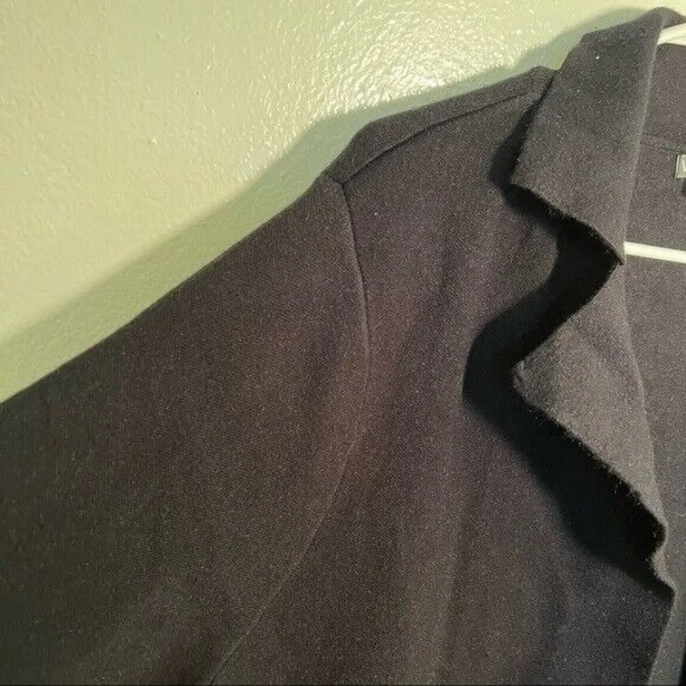 Venus Fringe Detail Duster Cardigan Black Faux Leather Pockets - Image 7