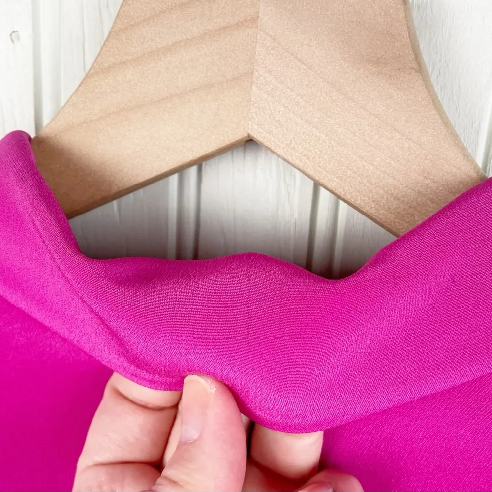 Design by Pat Argenti Full Zip Blazer Jacket Silk Barbie Pink Women's Size 6 - Image 13