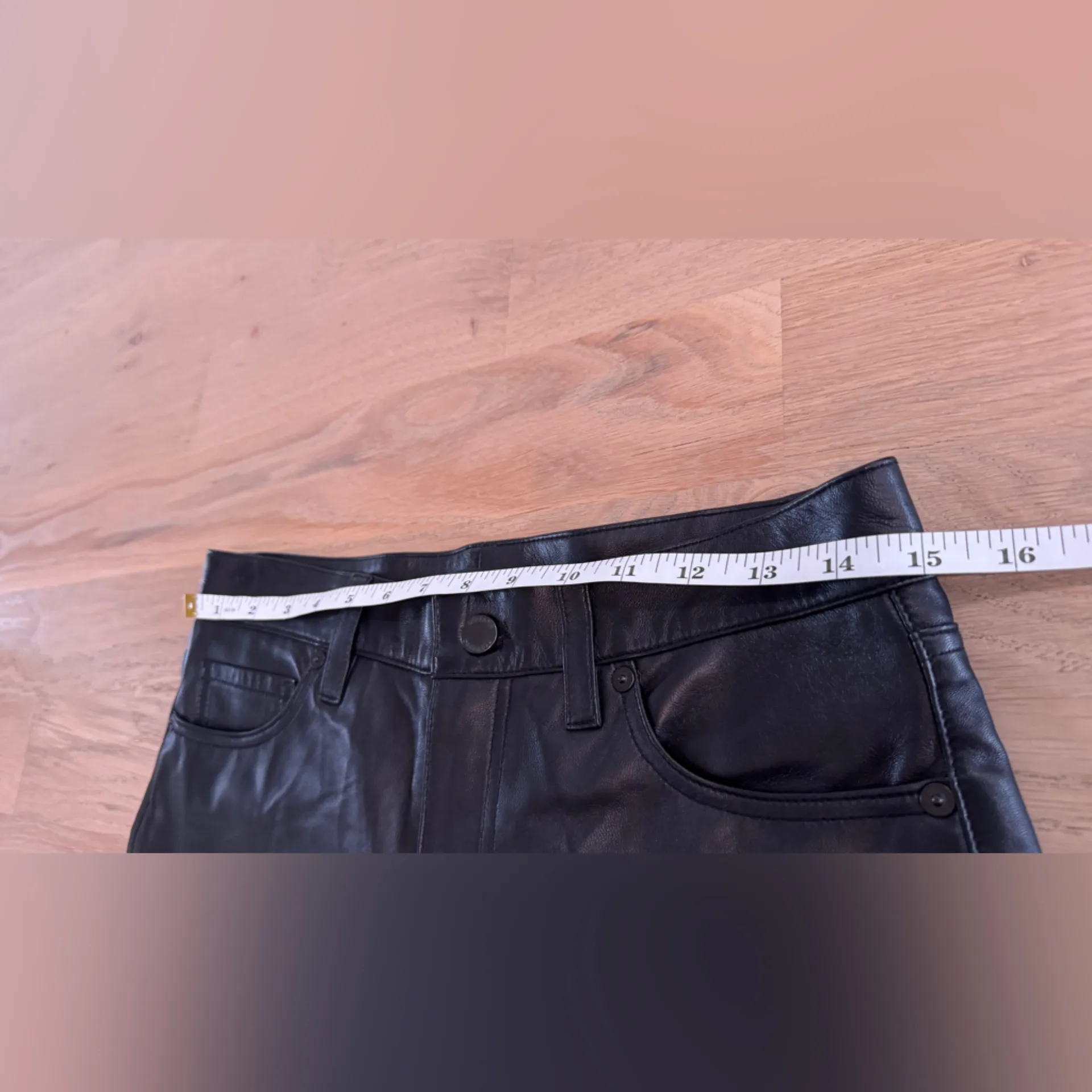 Banana Republic high-rise straight leg lamb leather pant size 27 - Image 8