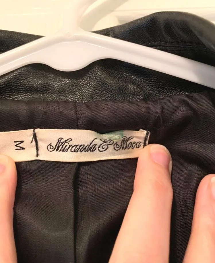 Faux Leather Jacket Black Size M - Image 4