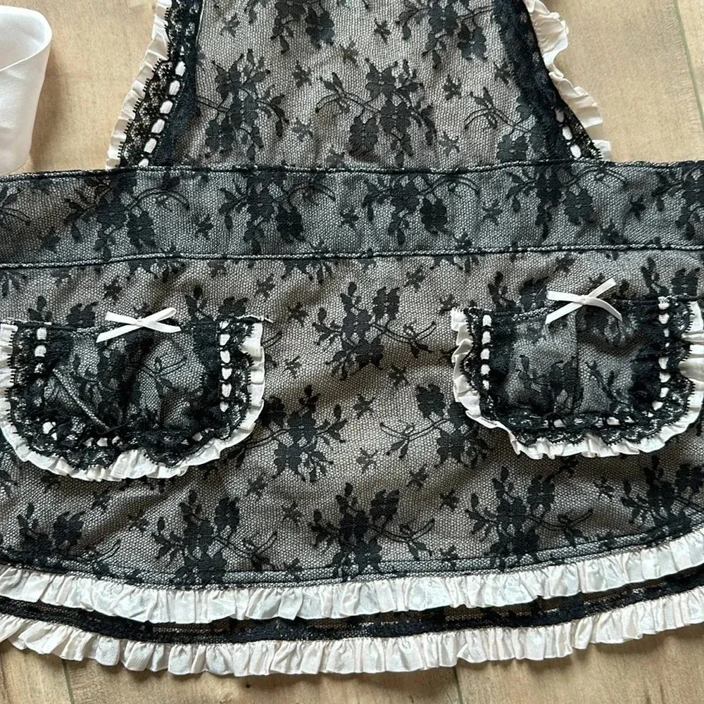 Victoria's Secret Sexy little things French Maid Baby Doll Lingerie Sz 34D - Image 7