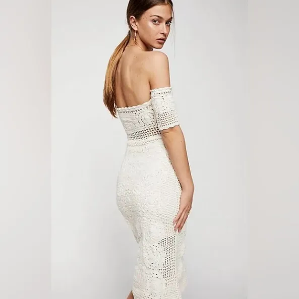 free people crochet dress Crochet Beaded Dress
