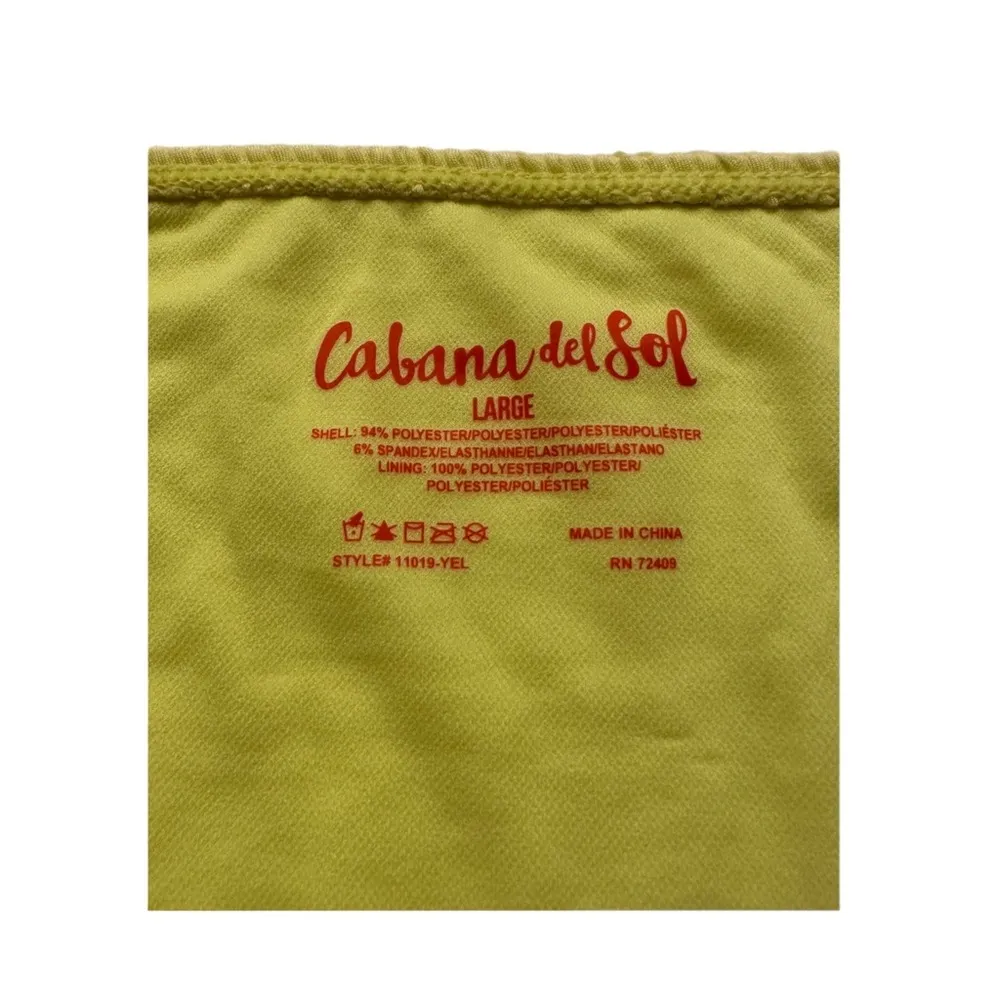 Neon Yellow Ribbed Scoop Neck Bikini Top and Bottom Set L NWOT - Image 6