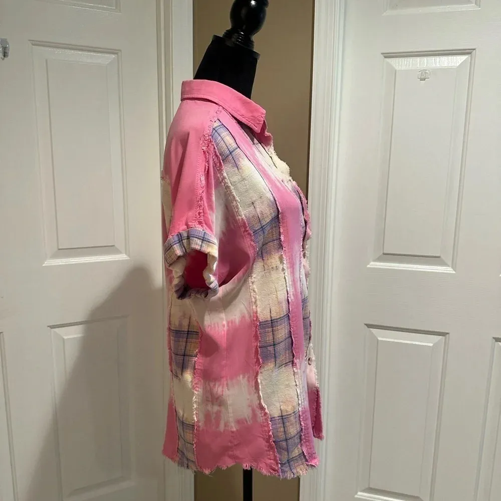 White Birch  woven plaid bleached button down‎ - Image 4