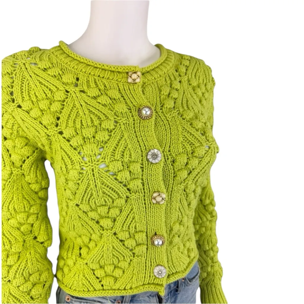 heartloom NWT Green Caspian Sweater Cardigan Size XS E0236 - Image 5
