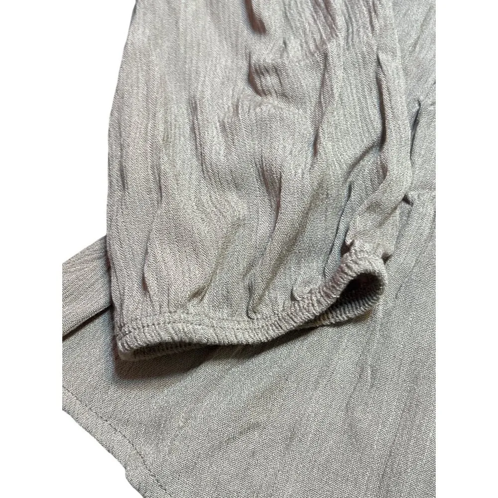 Late August Boho Shirt Taupe Long Sleeves with Elastic Size Small NWT - Image 2