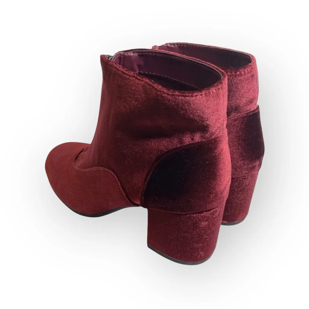new Circus Sam Edelman ❁ Vanessa Zipper Velvet Ankle Boot Booties ❁ Burgundy ❁ 6 - Image 6