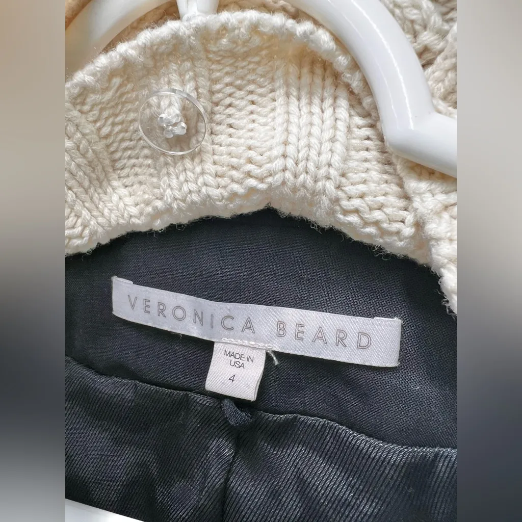 NWOT Veronica Beard Scuba Classic Blazer W Dickey Insert And Cuffs Size 4 - Image 8