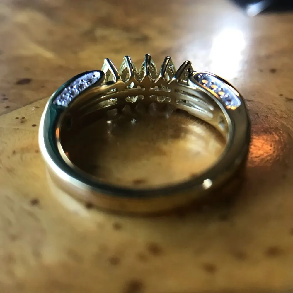 Natural Sava Sphene Sterling Silver 18k Gold Vermeil Ring Size 7 - Image 3