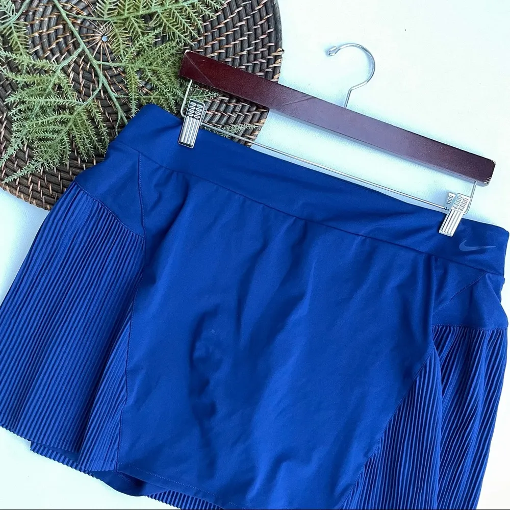 Nike Womens Golf Skort Shorts Blue Micro Mini Pleated Tennis Pickleball XL - Image 2