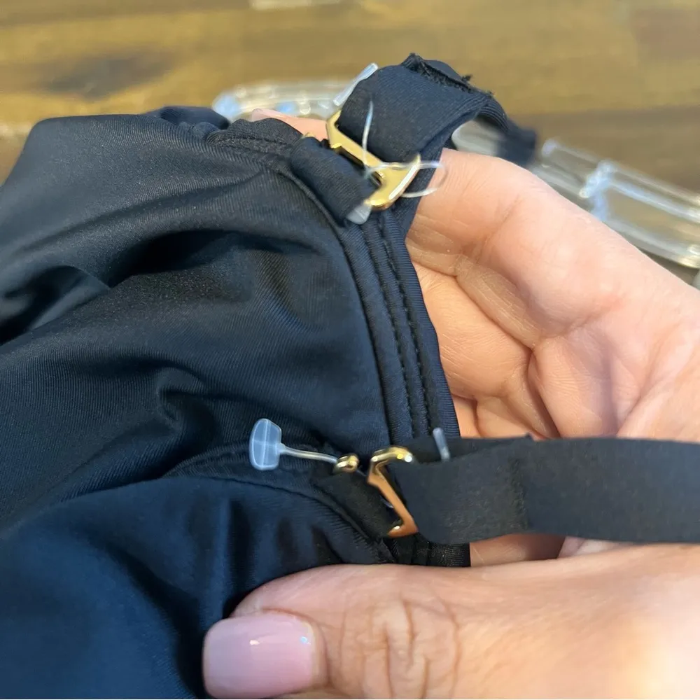 La Blanca Island Goddess Black Ruffle One Piece Swimsuit Bikini Off Shoulder 22W - Image 7