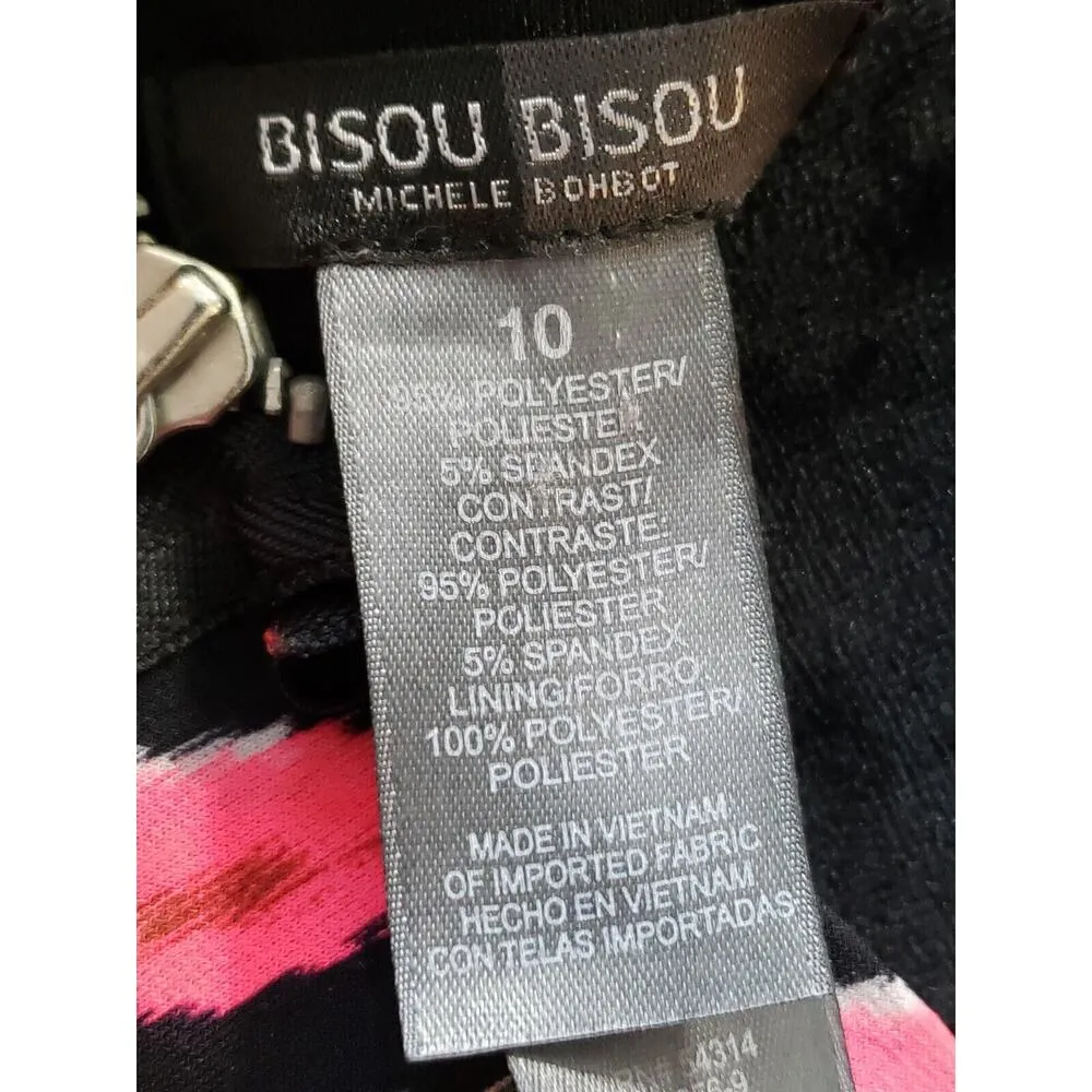 BISOU BISOU Women's Multi Animal Print Back Zip Long Sleeve Knee Length Dress 10 - Image 9