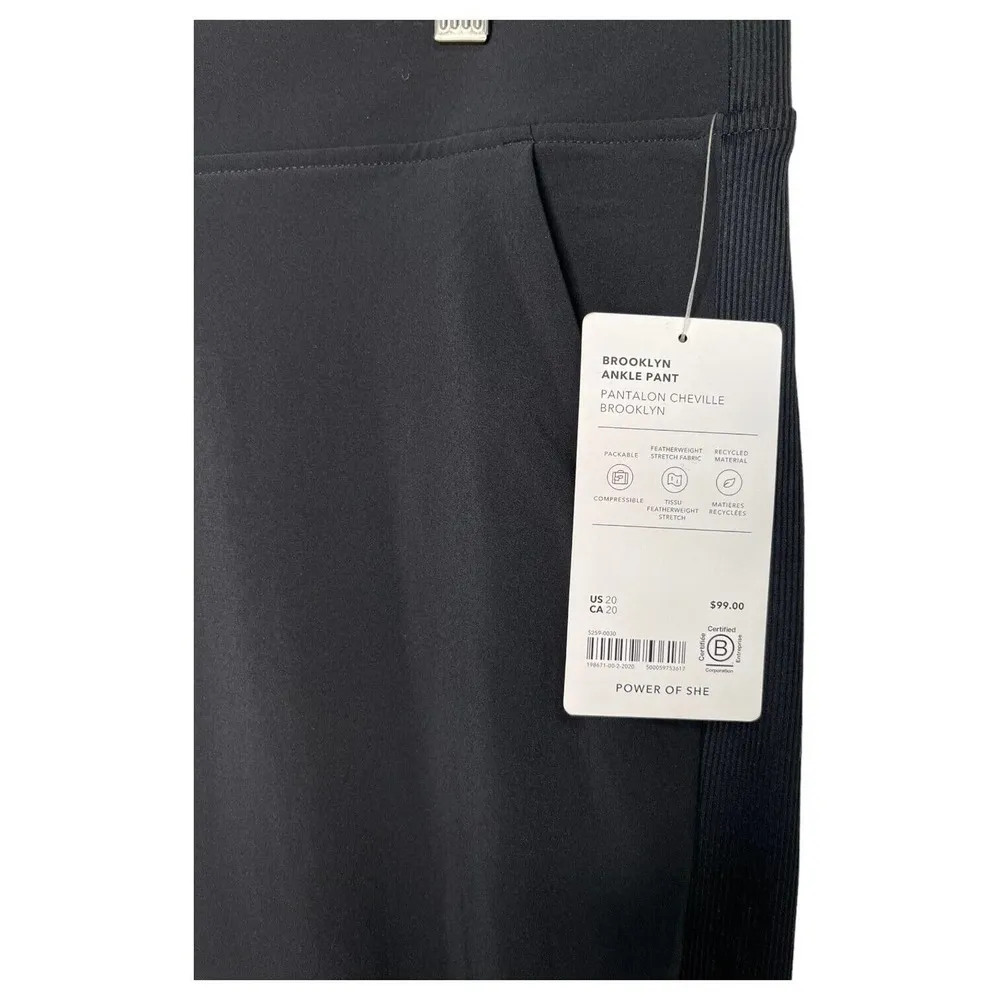 New Athleta Pants Womens 20 Brooklyn Mid Rise Ankle Lightweight Cropped Black - Image 4