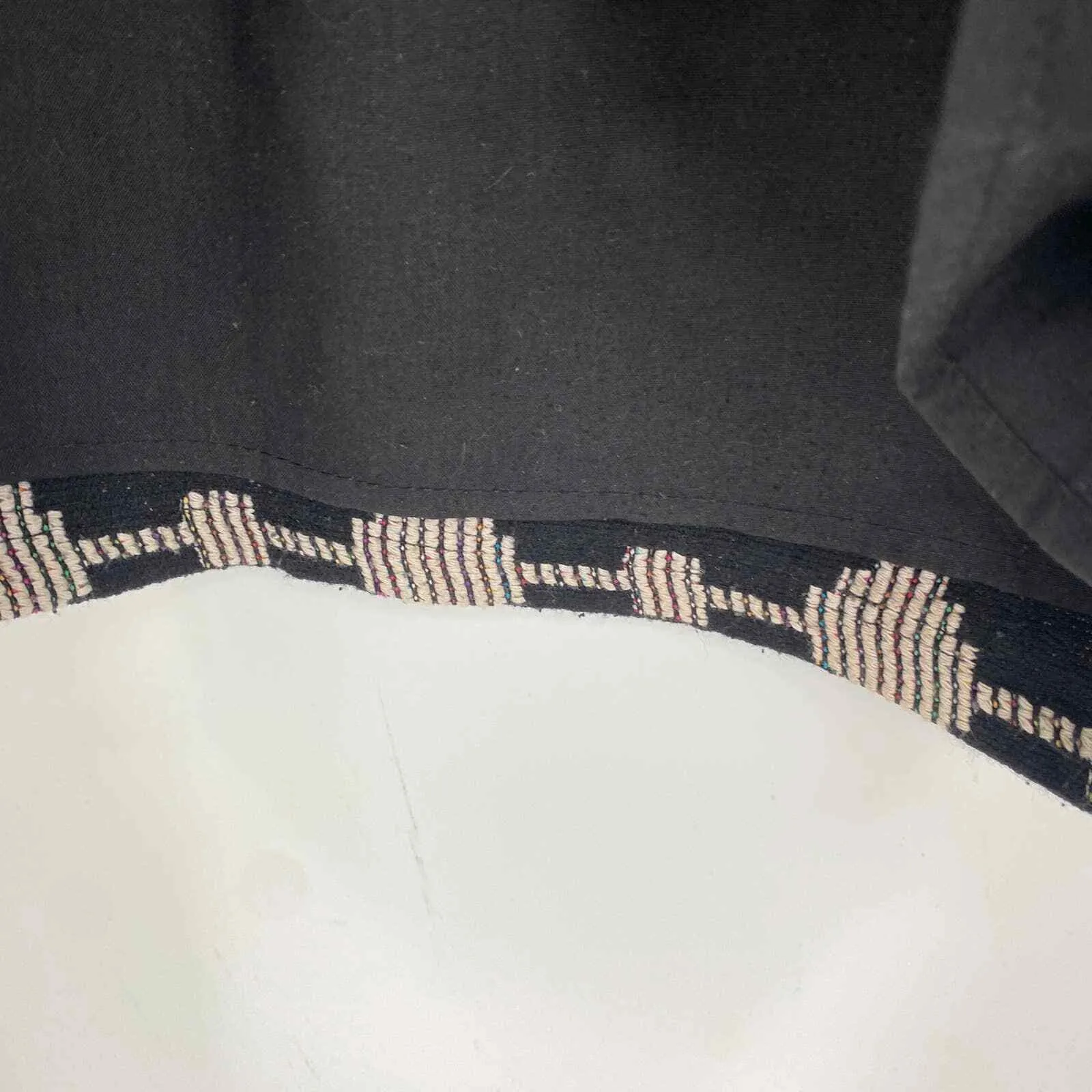 TOPSHOP Skirt Womens 4 Black Pink Cotton Viscose Aztec Print Fringe Lined - Image 6