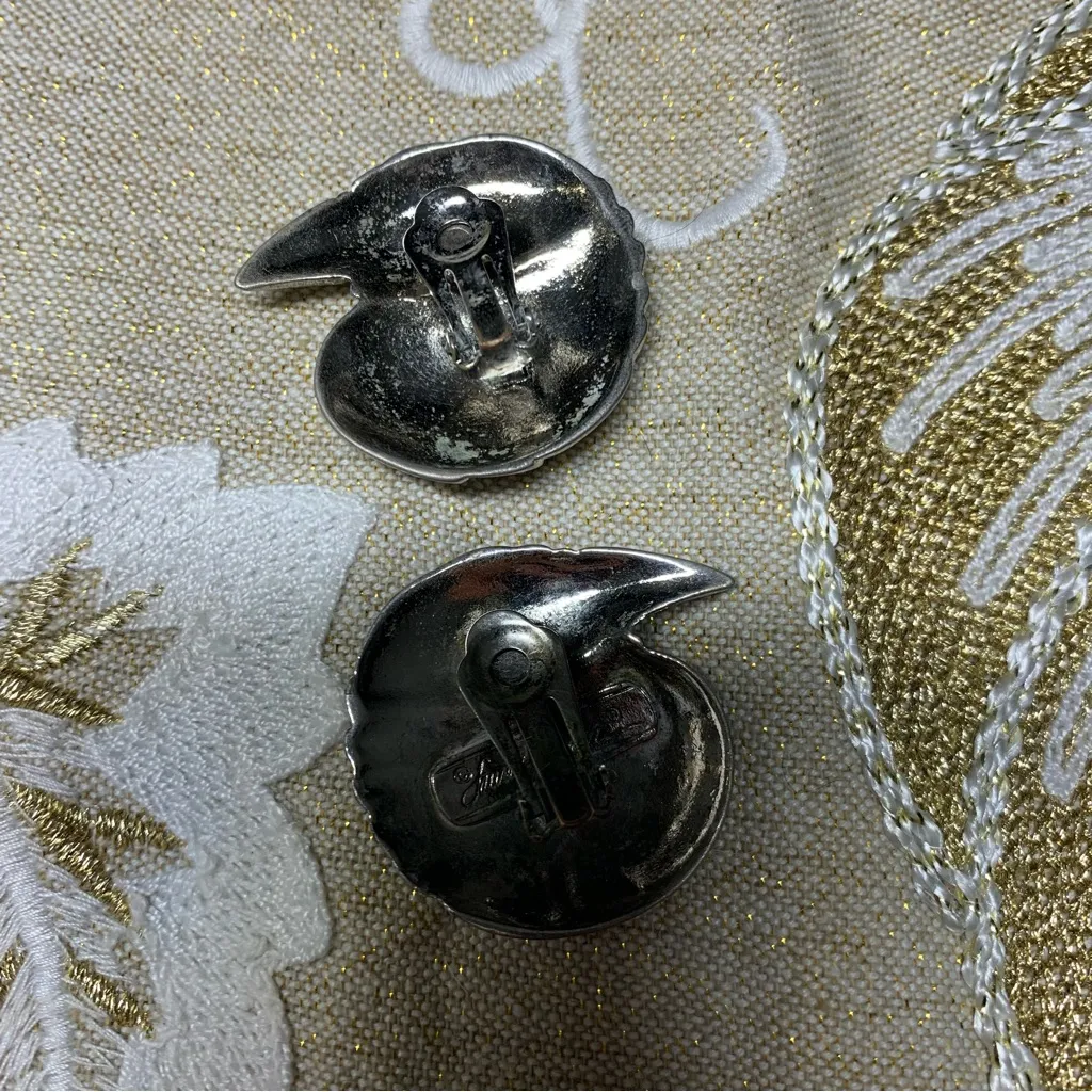 Laurel Burch Clip On Earrings Statement Eagle Bird Silver Tone Southwest Boho - Image 5
