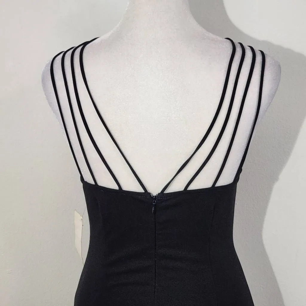 Tobi Black Mini Bodycon Dress with Strappy Shoulders Size XS NWT Black Dress - Image 6