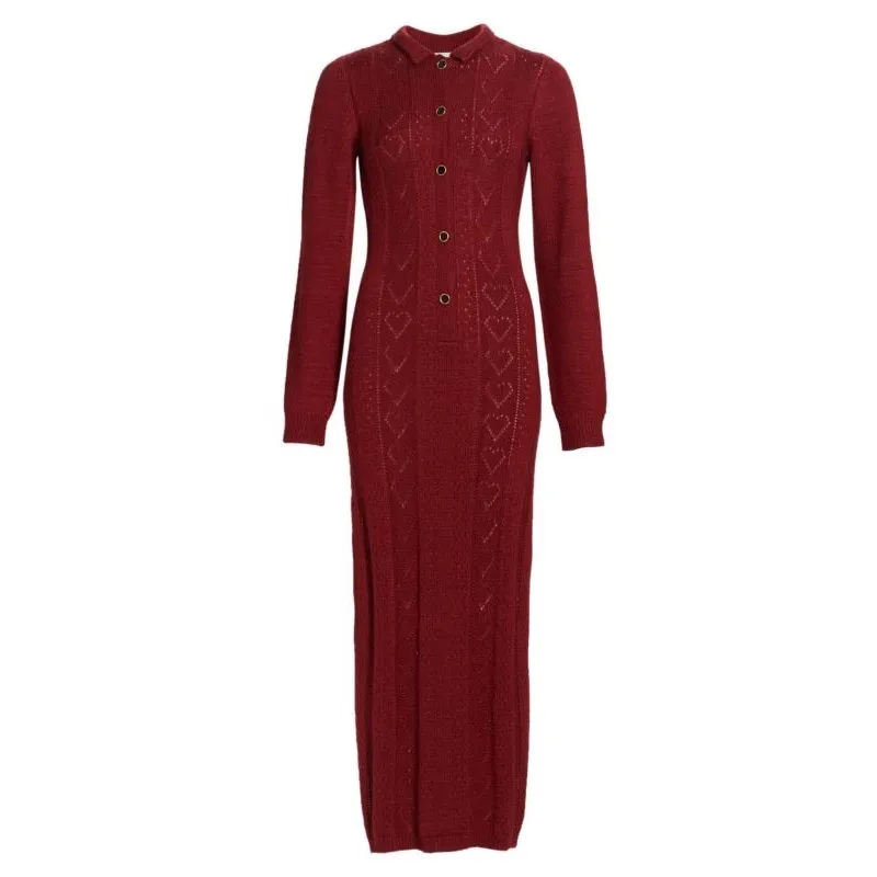 Markarian Burgundy Poesie Hearts Silk Mohair - Image 2