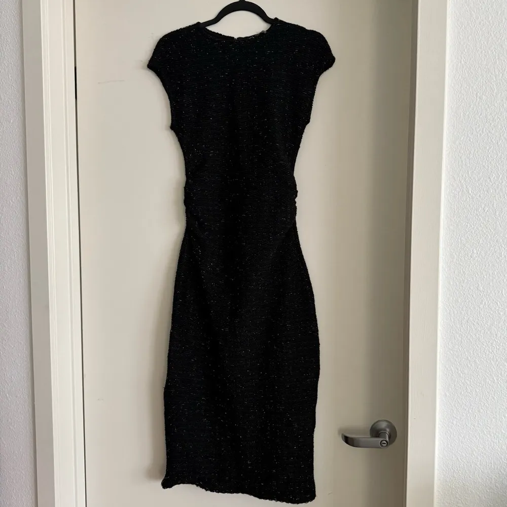 NWT Zara Black knitted midi Dress With Snatched waist size S - Image 2