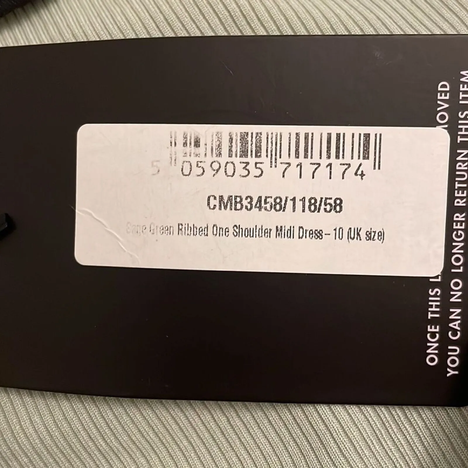 Pretty Little Thing Sage Green Rib Knit One Shoulder Dress Womens 6 NEW - Image 10