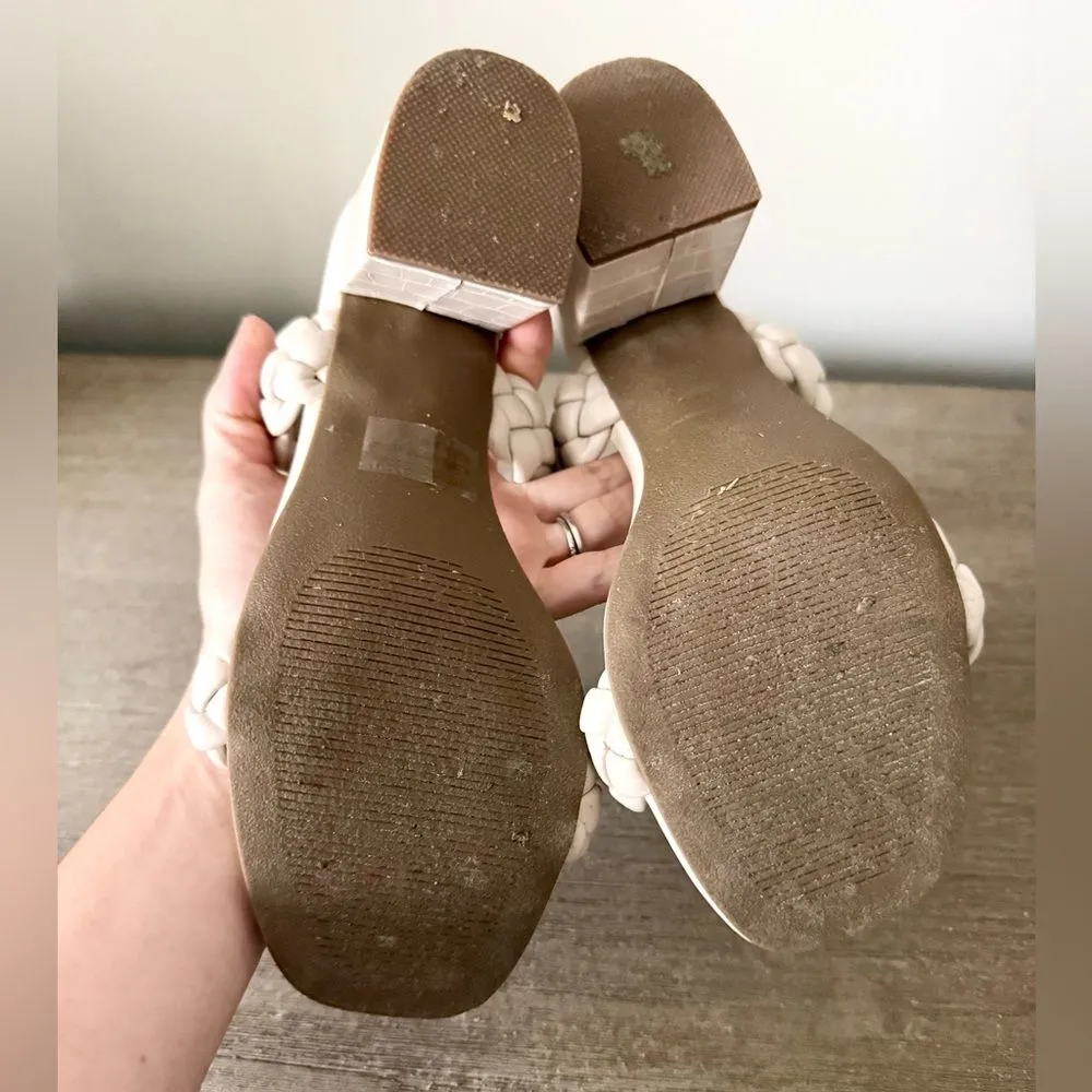 Dolce Vita Tessa Block Heel Sandal Braided Strap in Ivory - Image 5